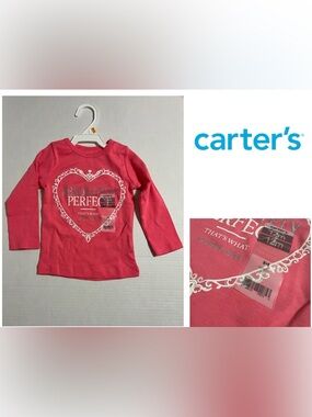 🆕CARTER’S - 12M - NWT - INFANT GIRLS PINK LONG SLEEVED TOP